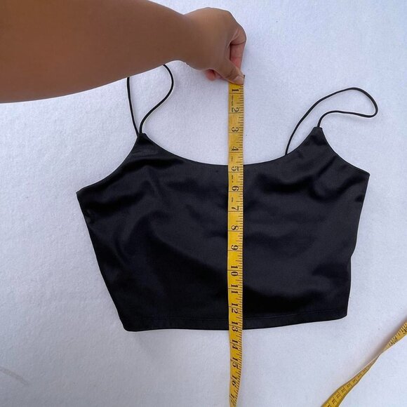 Aeropostale Seriously Soft Black Satin Bungee Cami Size M Goth Alternative Basic - Picture 6 of 6